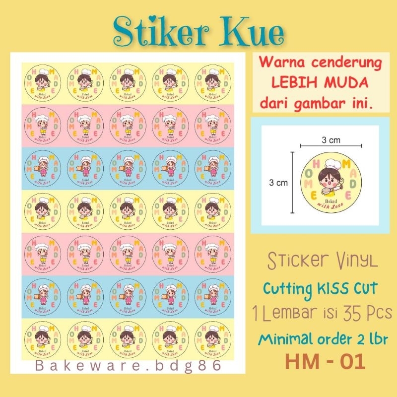 

STIKER KUE HOMEMADE 3 CM BULAT/ STICKER KUE / STICKER HOMEMADE