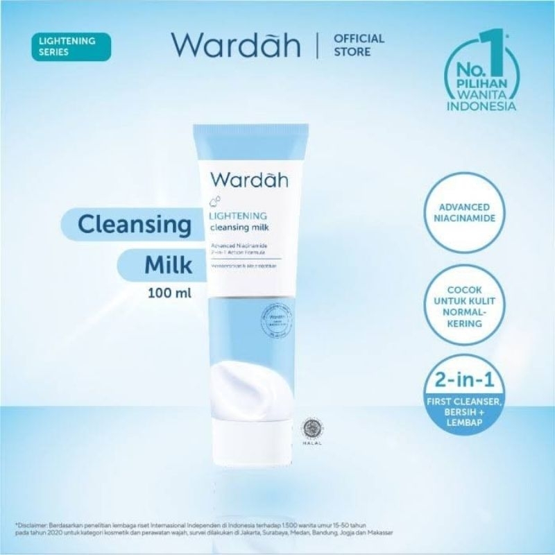 Wardah Lightening Cleansing Milk 100 ml Wardah Pembersih Wajah Cleansing Milk