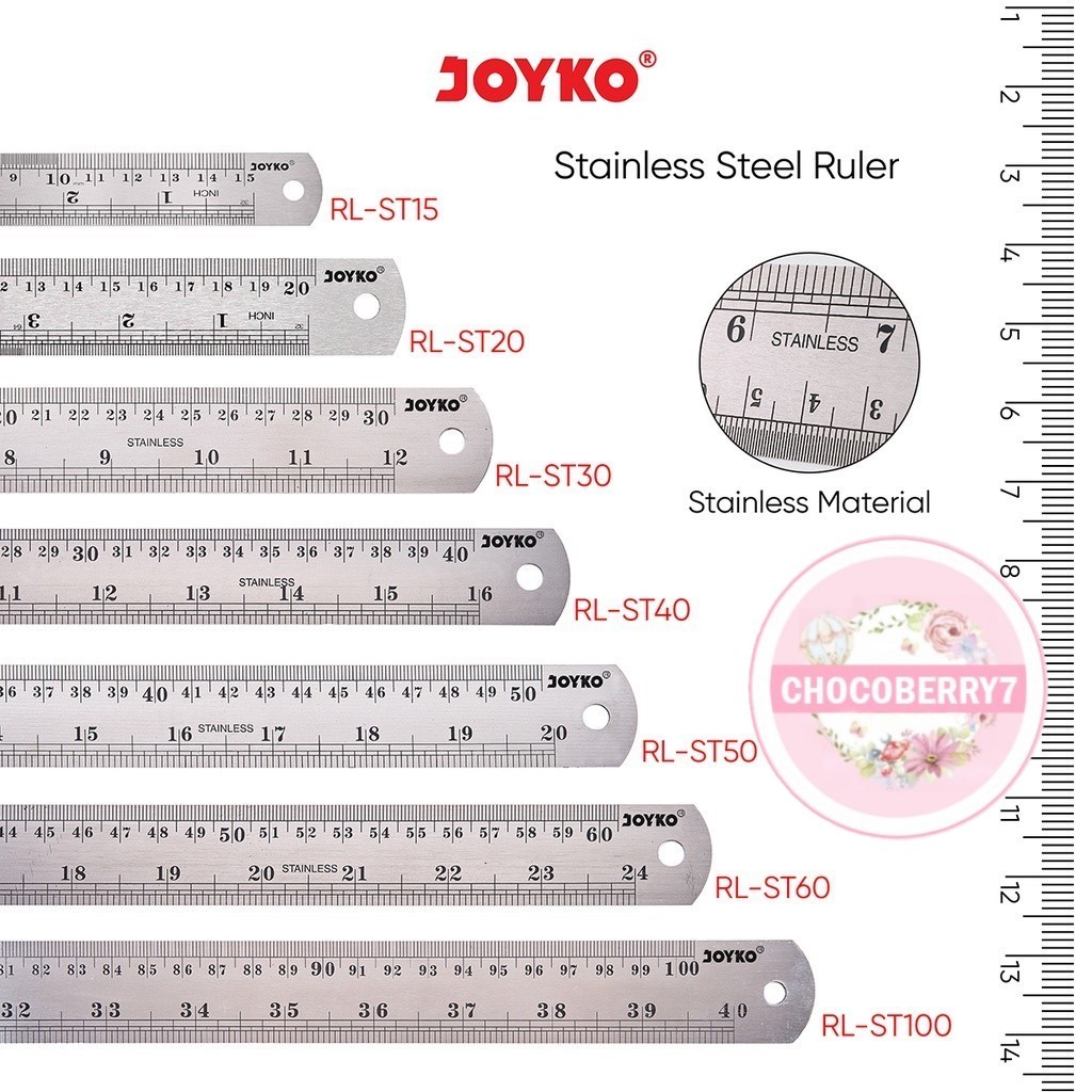 

Joyko Stainless Steel Ruler Penggaris Besi Stainless Steel Ruler 15cm 20cm 30cm 40cm 50cm 60cm 100cm