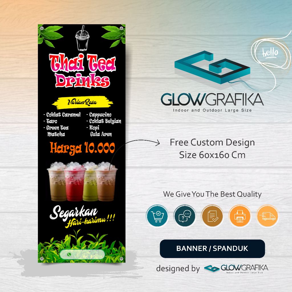 Cetak Spanduk Banner Thai Tea Drinks