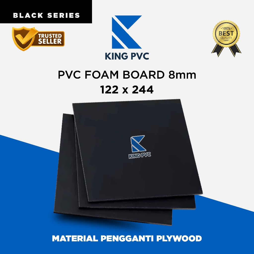 PVC Board Lembaran 8mm Hitam Ukuran 122x244cm | PVC Foam Board | PVC Sheet | Kitchen Set