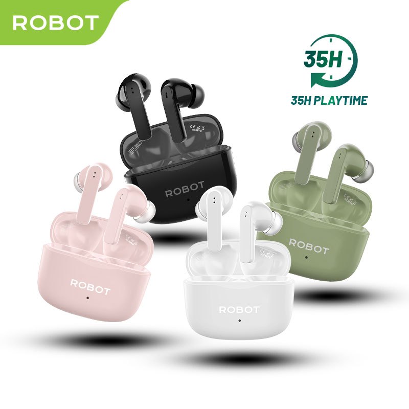 ROBOT TWS Earphone Airbuds T70E Deep Bass Bluetooth 5.4 Original - Garansi 1 Tahun