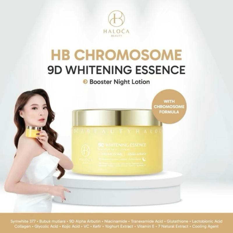 HB CHROMOSOME 9D Whitening Essence Boster night Lotion pemutih Badan [READY STOCK]