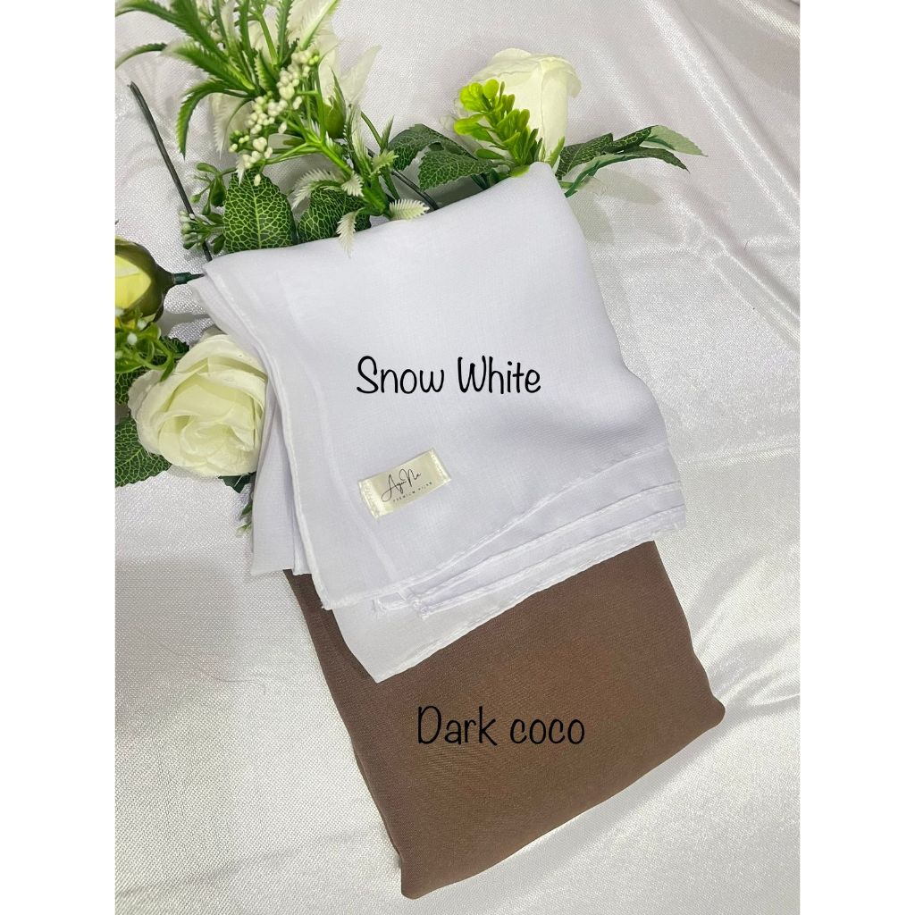 Ayune hijab PAKET SEKOLAH 2 hijab segi empat putih coklat pramuka hyco polycotton bella square premi