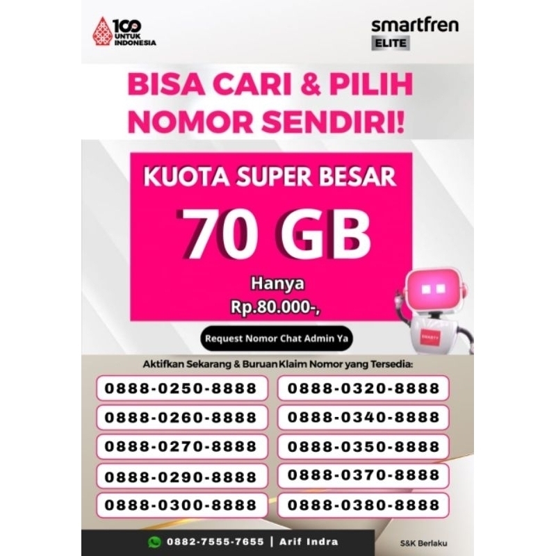 Nomor Cantik Smartfren + Unlimited 30 hari Tentukan Pilihan Kamu