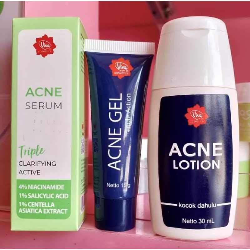 VIVA Paket Perawatan Jerawat 3in1 || Serum Acne | Acne Gel | Acne Lotion