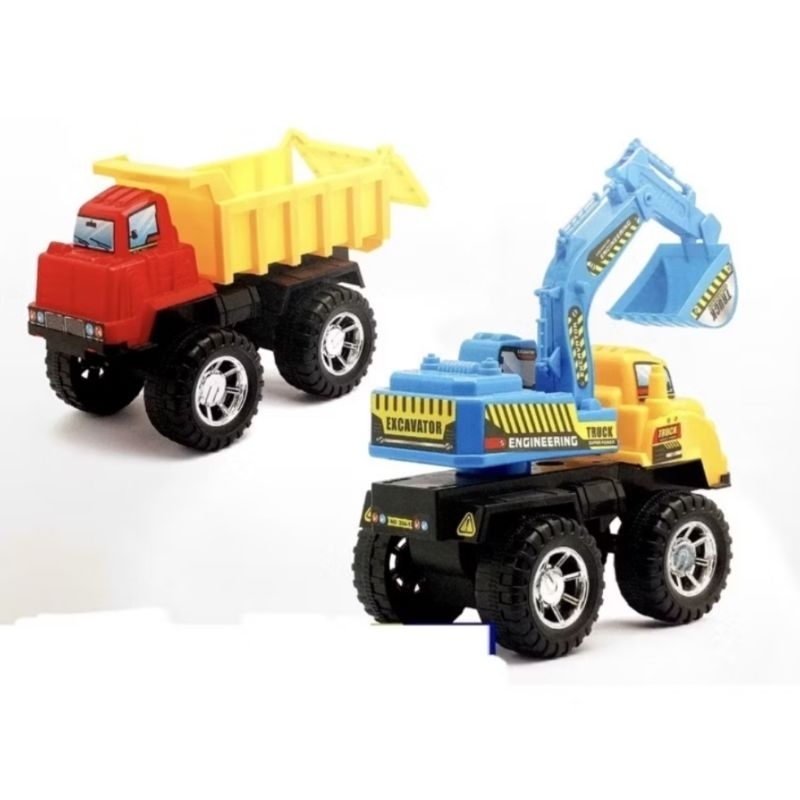 mainan mobil kontruksi dorong / mobil truk kontruksi besar with accessories Topper Hiasan Dekorasi K