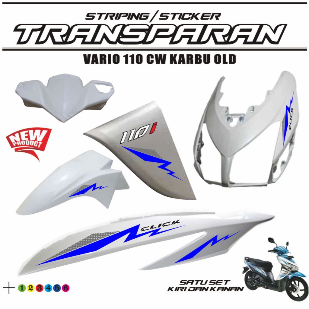 STRIPING TRANAPARAN VARIASI MOTOR VARIO CW 110 OLD / STIKER VARIO OLD 110 CW STICKER