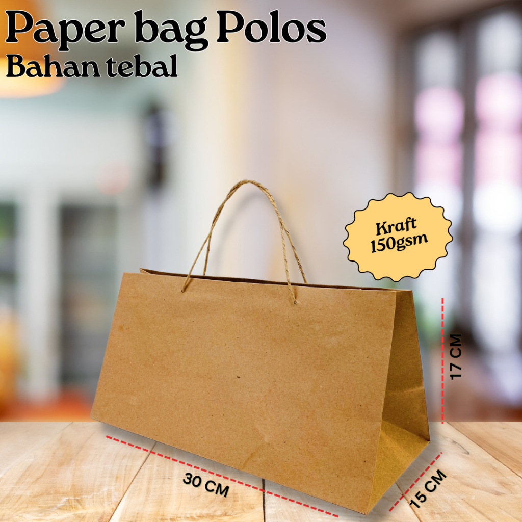

Paper bag Brownies / Tas kue / Paperbag polos ukuran 30 x 15 x 17CM