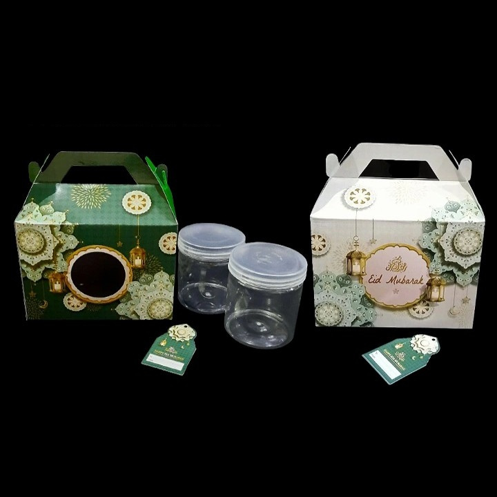 

(5 Pcs) Box Tenteng Toples 300 Ml Isi 4 Kotak Hampers Lebaran Dus Toples 800 Ml Isi 2 10x19x14 Cm