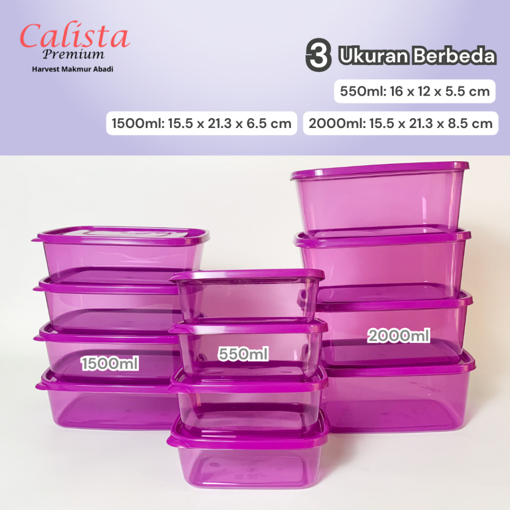 Toples Plastik Calista Furano Premium Set 12 Pcs/Food Container/Food Preparation/Toples Kulkas Kekin