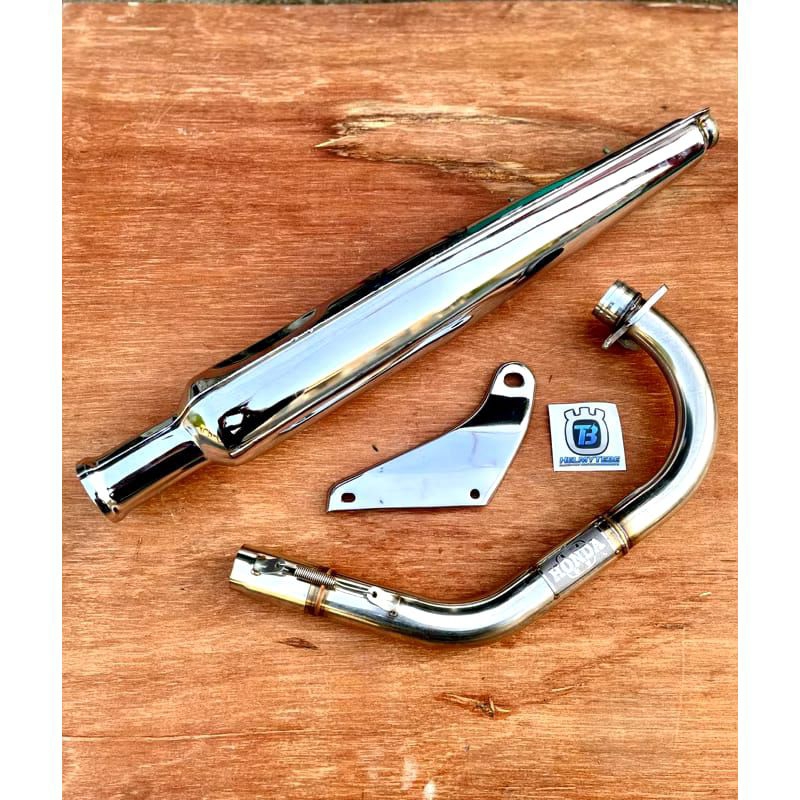 Knalpot cb cobi corbi cb gl mp  / knalpot corbi plor made in madiun set leher stenlis pnp cb gl mp