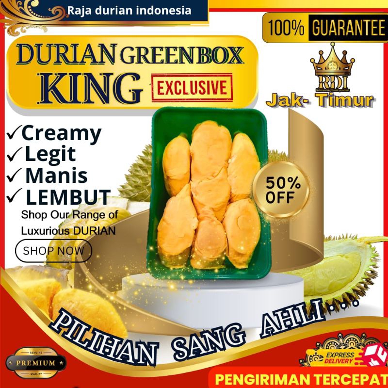 

durian kupas Green Box KING | Durian Kupas PREMIUM | RDI. cab jak-timur