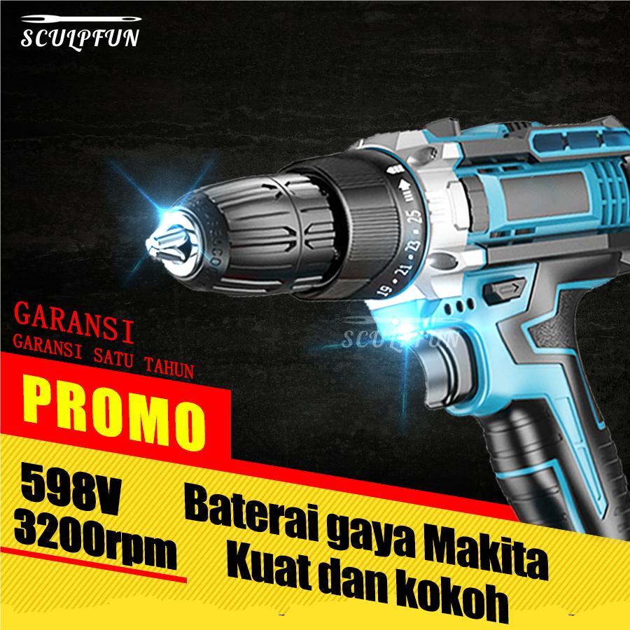 SCULPFUN bor batre 598V makita original batre bor batre 3200rpm impact batrei murah makita