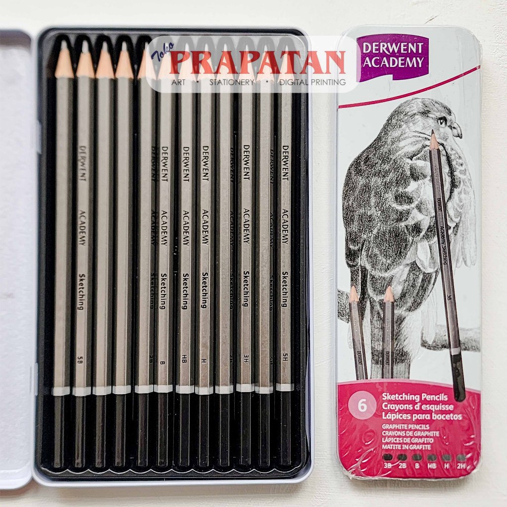 

Derwent Academy Sketching Pencil Metal Tin Set | Pensil Gambar