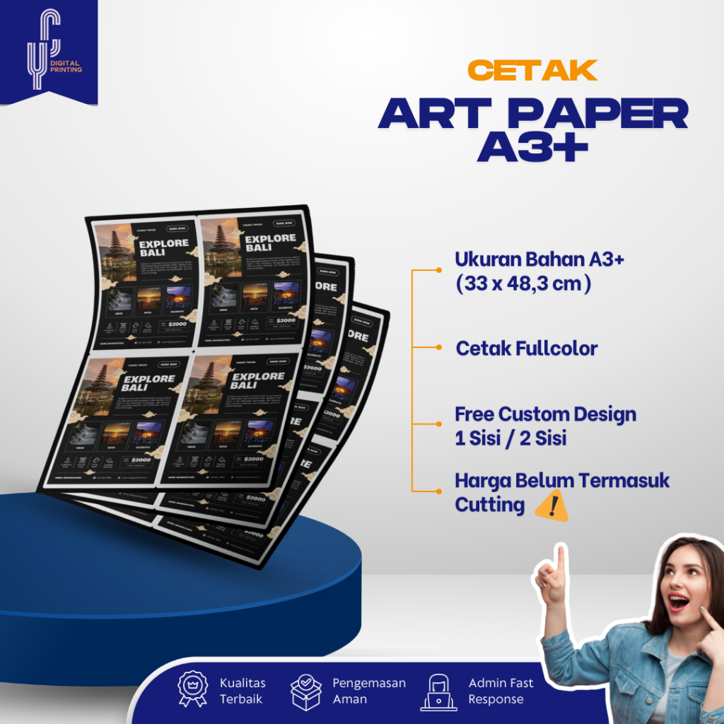 

Cetak art paper | Print art paper | Art Paper dan Matt Paper A3+ | 1 Sisi / 2 Sisi