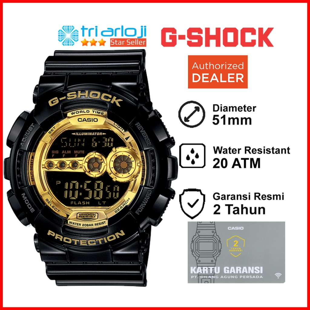 Casio G-Shock GD-100GB-1DR Jam Tangan Pria GSHOCK GD-100GB-1 GD-100GB GD100 GD100GB GD-100