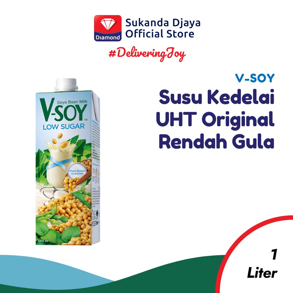 

V-Soy Susu Kedelai Original Soy Milk Rendah Gula 1 L