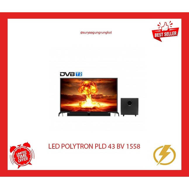 DIGITAL LED TV POLYTRON FULL HD CINEMAX SOUNDBAR 43" PLD - 43 BV 1558