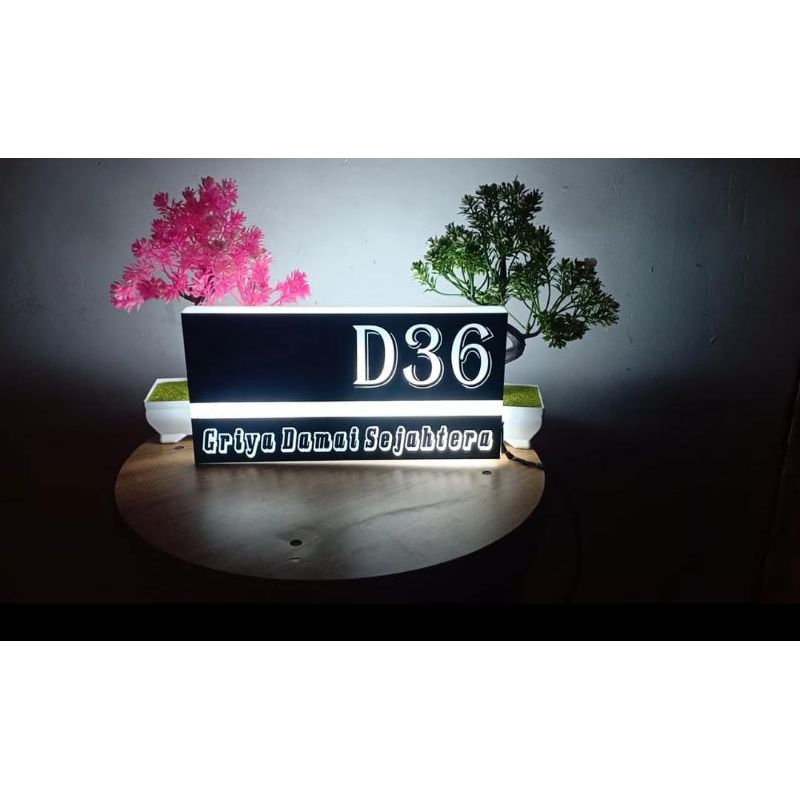 Nomor Rumah Lampu / Nomor Rumah Box LED full tutup
