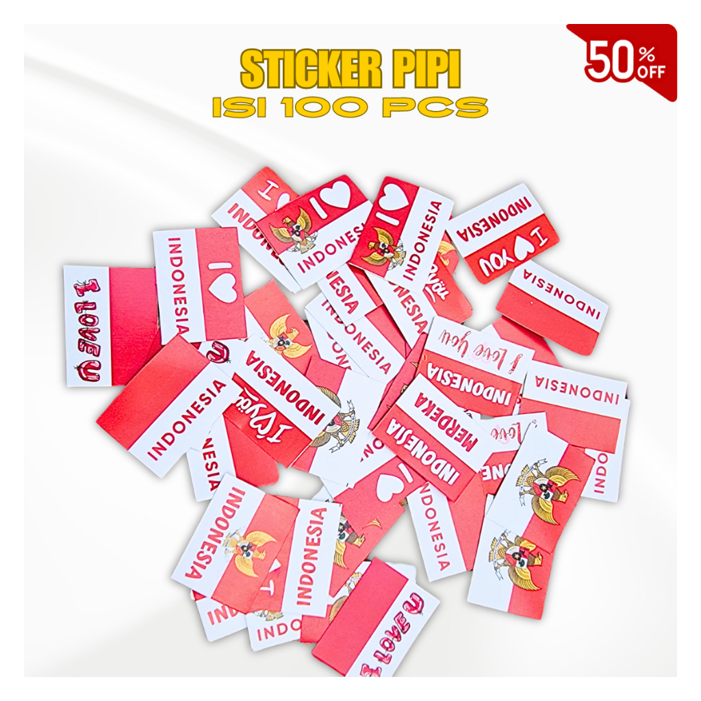 

Stiker Merah putih 100 PCS | Stiker Pipi Motif Bendera Stiker Kemerdekaan I Love Indonesia Pancasila