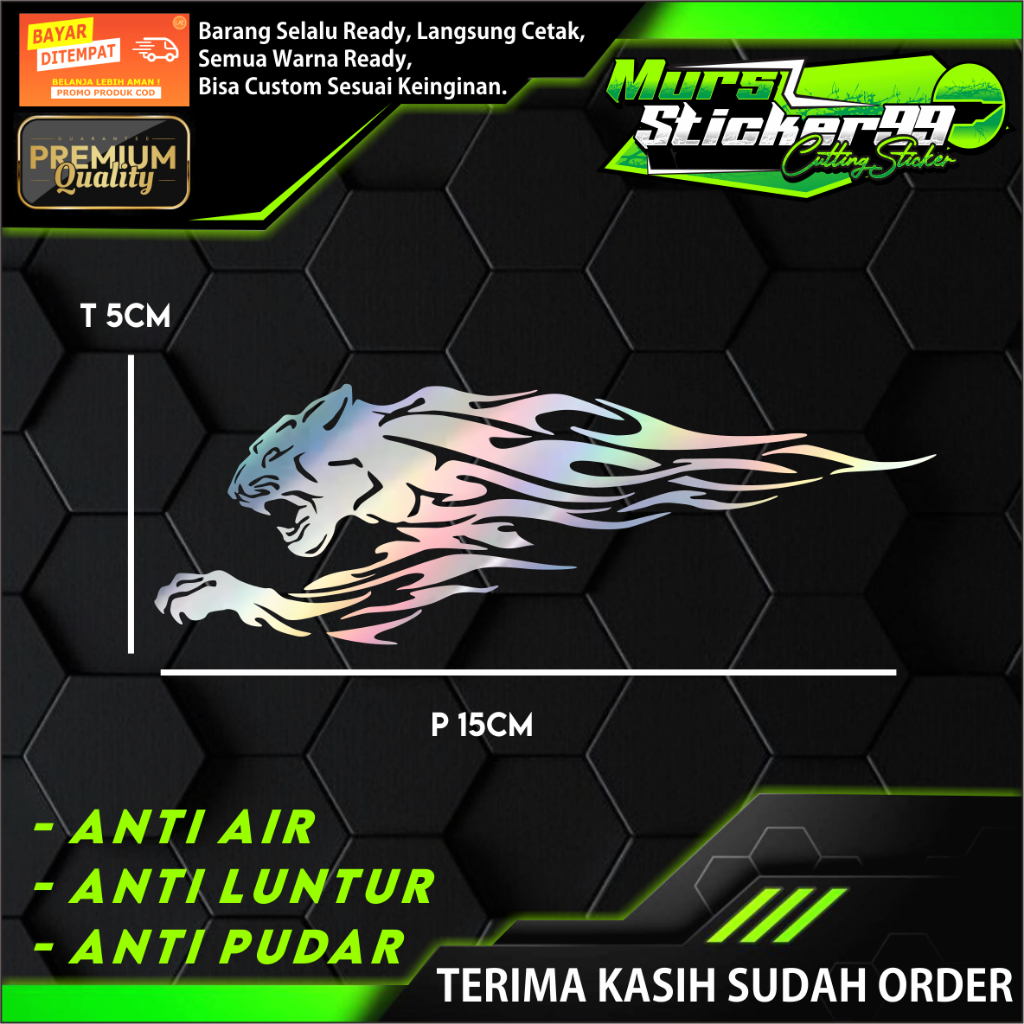 Sticker Cutting MACAN API Cocok Buat Motor Mobil