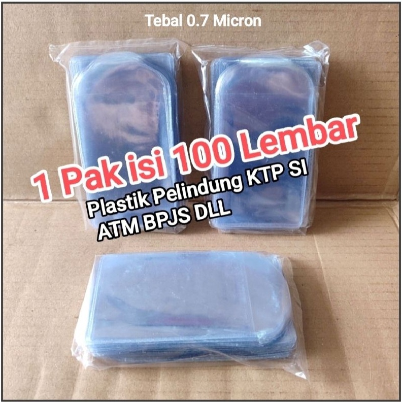 

KODE Q77P 1 Pak Plastik Pelindung KTP SIM dll Isi 1 Lembar TEBAL 7 Micron