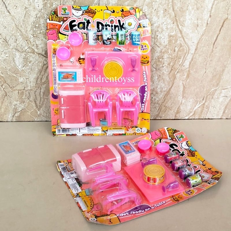 Mainan Eat Drink Makanan Minuman / Mainan Meja Kursi Anak