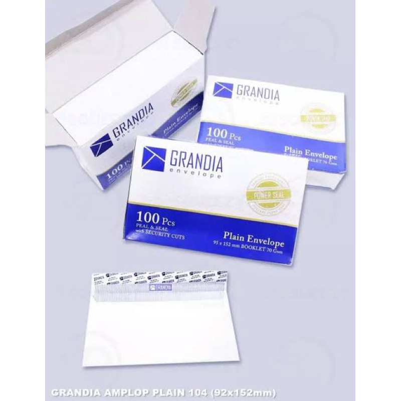 

Amplop putih 104 GRANDIA Putih polos lem perekat 95x152 mm isi 100 pcs