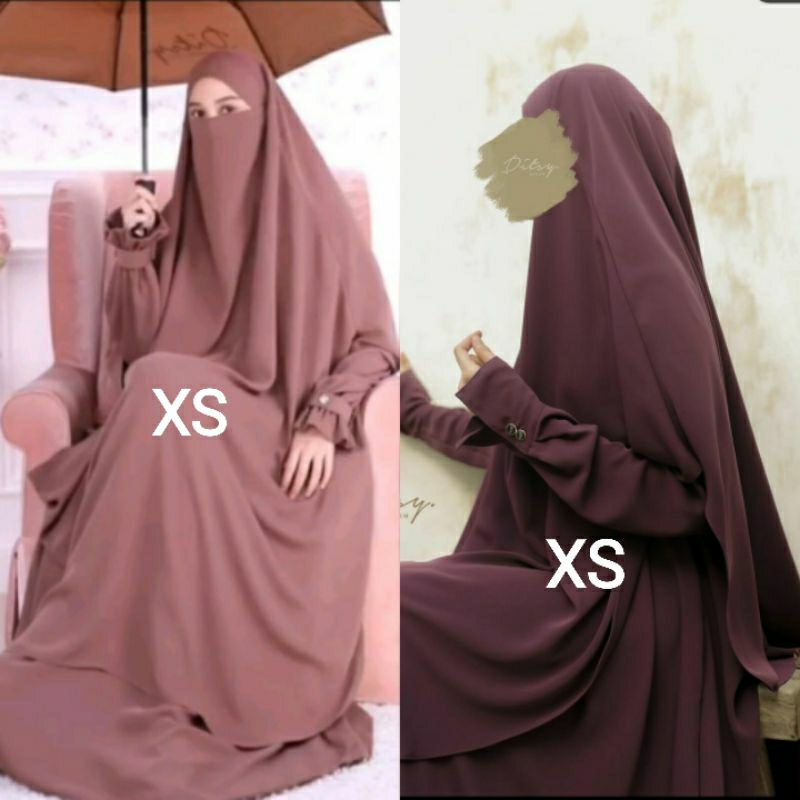 Ditsy Moslem ~ Lorry Burgundy XS ~ Laerina Chocoa XS