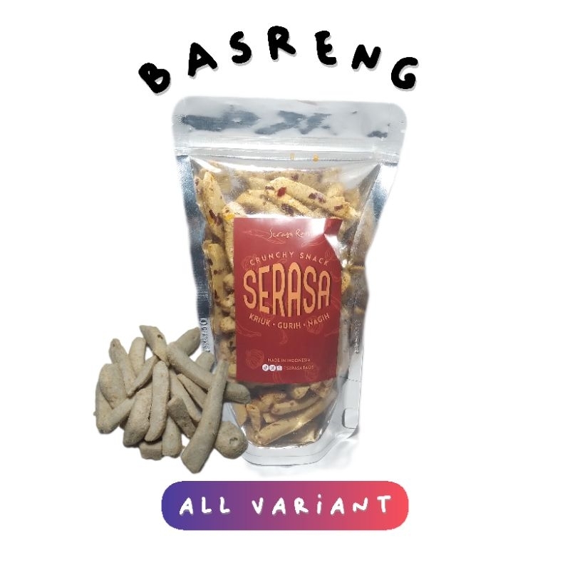 

SERASA RAOS : BASRENG SNACK CEMILAN RENYAH - ALL VARIANT | CHILLI OIL PEDAS RUMPUT LAUT SAPI PANGGANG KEJU ASIN ORIGINAL 125 GR