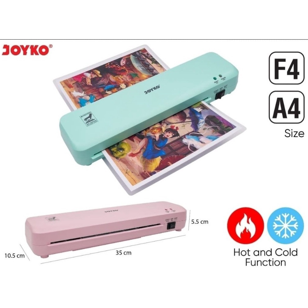 

KODE V82T Mesin Laminating JOYKO LM7CO ukuran A4 F4 Full Warna Laminator Ekonomis Watt