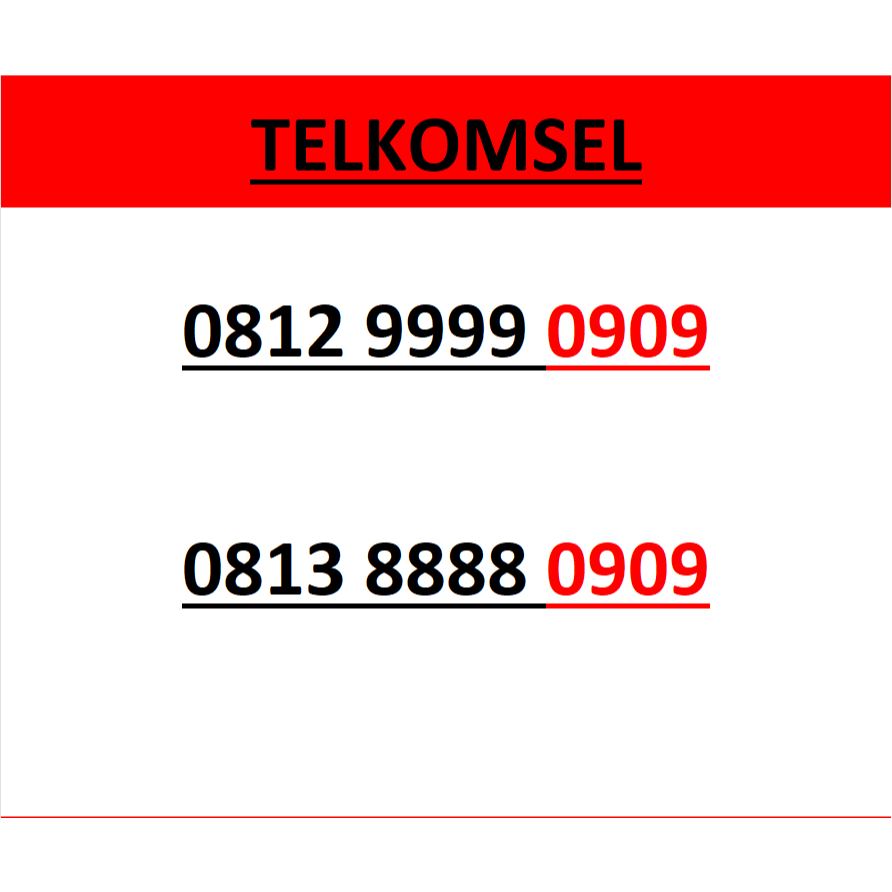 Nomor cantik telkomsel simpati seri abab 0909 murah lengkap w15000
