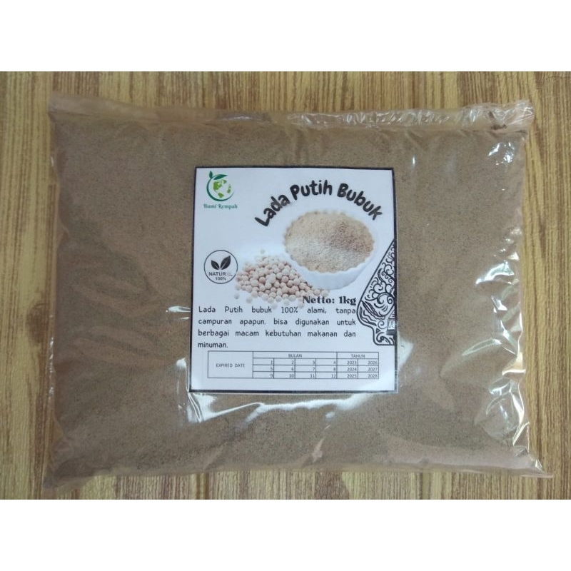 

Lada putih bubuk kemasan 1kg