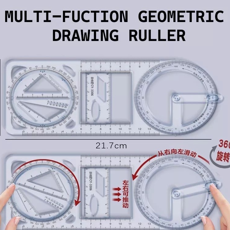 

KODE V27Y Penggaris Busur Multifungsi Import