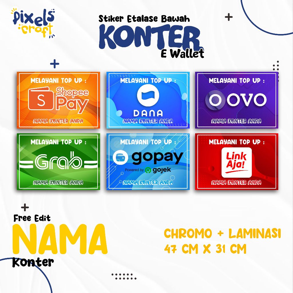 

Stiker Etalase Konter/ Stiker Konter/ Stiker Etalase Bawah E Wallet