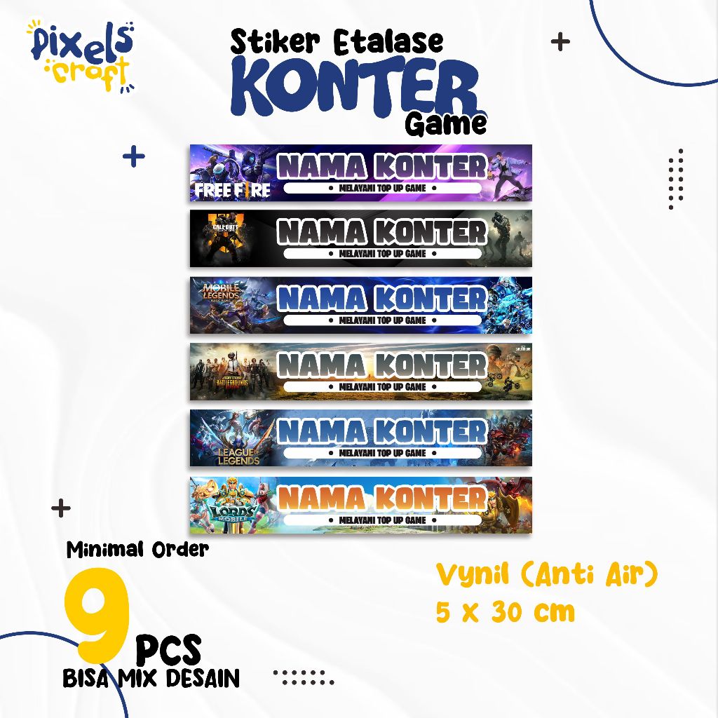 

Stiker Etalase Konter/ Stiker Display Konter/ Stiker 5 X 30 CM Game