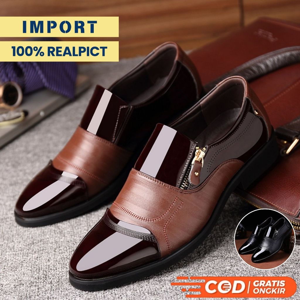 Sepatu Formal Pria Kuliah Kerja Casual Fashion Tali Bahan Pantofel Shoes Original MC407 Sepatu Panto