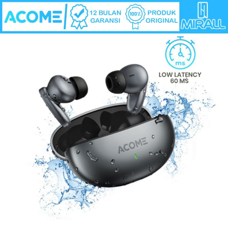 Headset Bluetooth ACOME TWS T8 Headset Wireless Earphone Bluetooth 5.3 IPX5 Waterproof Original