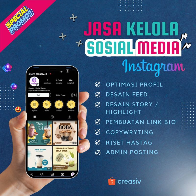 Jasa kelola dan optimasi sosmed Instagram profesional