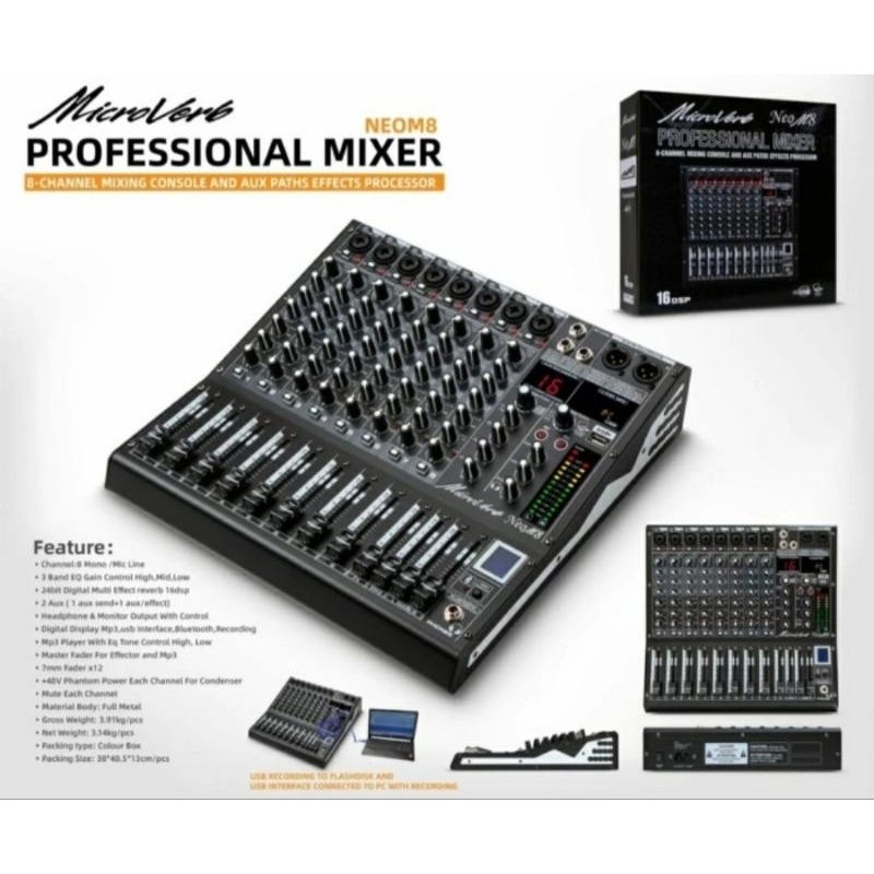 Mixer MICROVERB NEO M8( 8 CHANNEL ) ORYGINAL