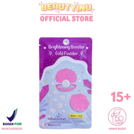 BRIGHTENING POWDER GOLD BOOSTER SERBUK GOLD BRIGHTENING BOOSTER GOLD POWDER BIBIT PEMUTIH BEAUTYINU 