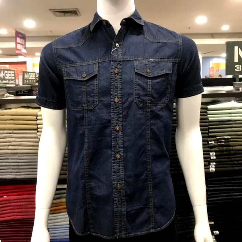 Kemeja lengan pendek denim Giani Gracio