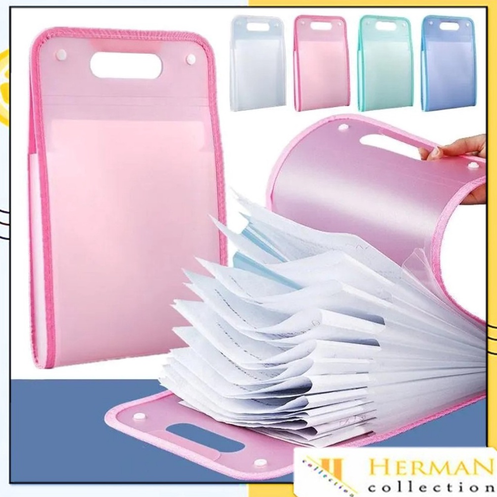 

KODE A72D HC Tas file Handle Warna Transparan Anti Air Multi Layer Folder Tas File 13 Sekat Map Tas Dokumen A4 Folder Map Kerja Document