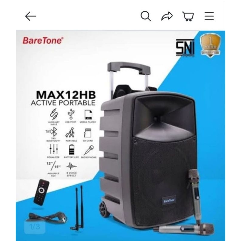 speaker aktip portable BARETONE MAX12HB