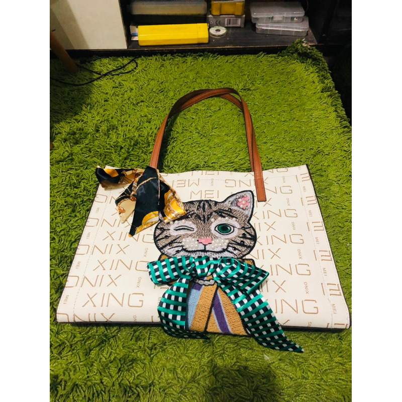 Pre♥️ Tas Tote Bag Kucing Putih Lucu