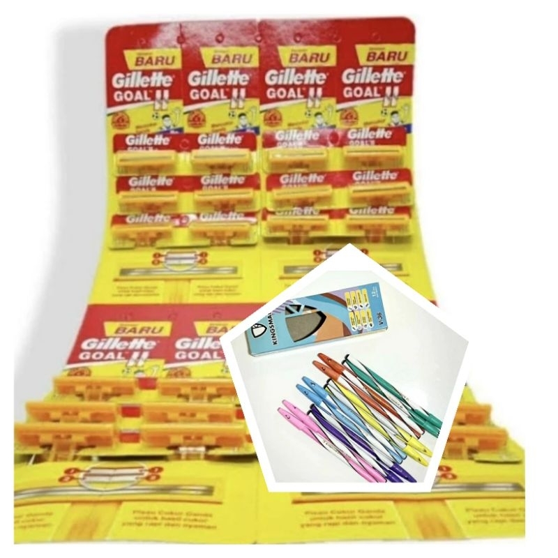 cukur jenggot goal kuning 24pcs free bolpen 12pcs