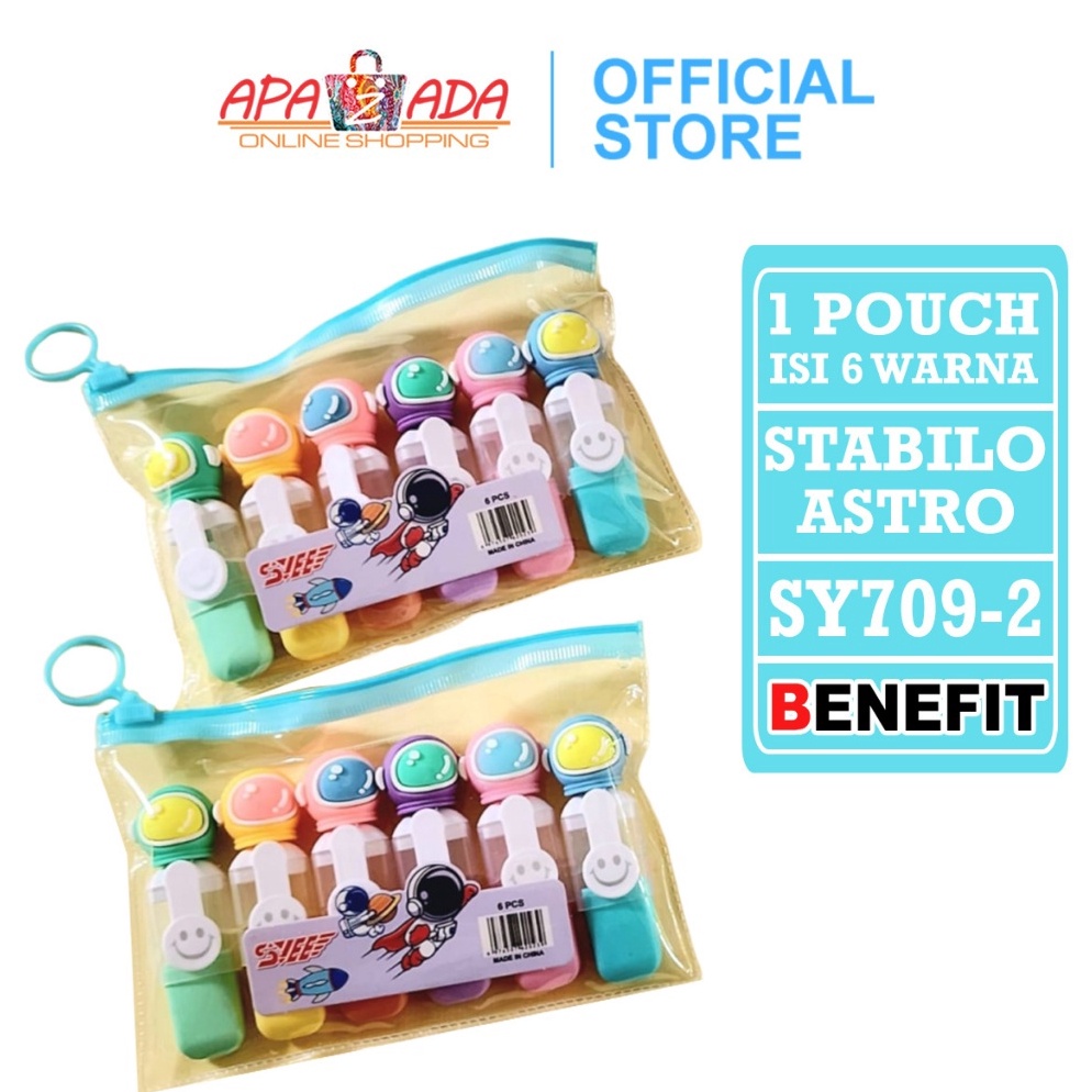 

KODE F75S Apazada Stabilo Set Isi 6 Warna Termasuk Pouch Highlighter SY792