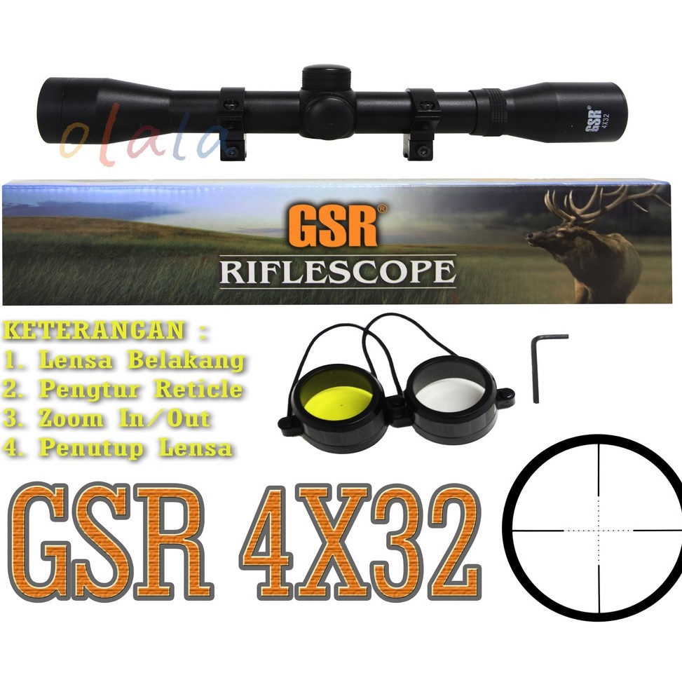 KODE Q77Z Teleskop Riflescope GSR 4x32