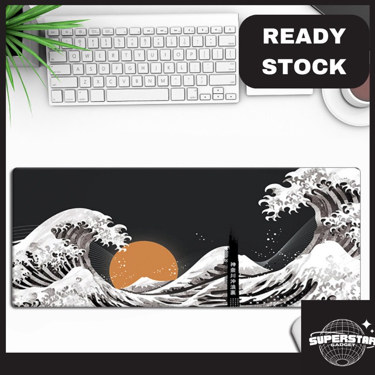 READY STOCK Icupplier Premium Pad Gaming 8x3cm ketebalan 3mm Kanagawa Waves Gaming Mousepad  Deskmat